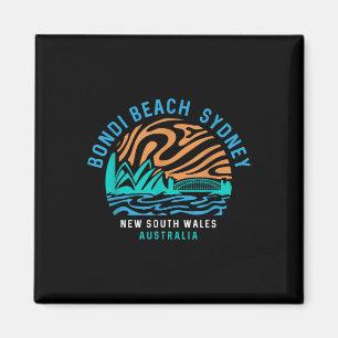 Vintage Retro Bondi Beach Sydney Australien Surfer Magnet