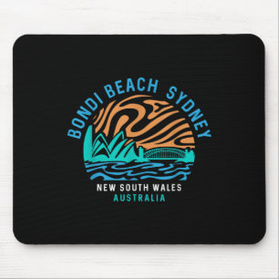 Vintage Retro Bondi Beach Sydney Australien Surfer Mousepad