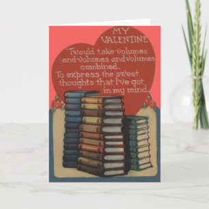 Vintage Retro Book Lovers Valentine Card Feiertagskarte