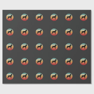 Vintage Retro Boxer-Hund Sonnenuntergang Silhouett Geschenkpapier