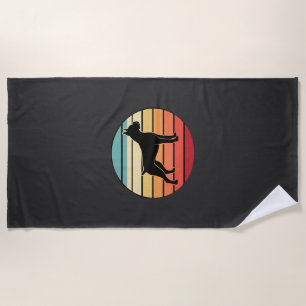 Vintage Retro Boxerhund Sonnenuntergang Silhouette Strandtuch