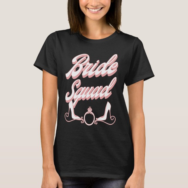 Vintage Retro Bride Squad Junggeselinnen-Abschied  T-Shirt (Vorderseite)