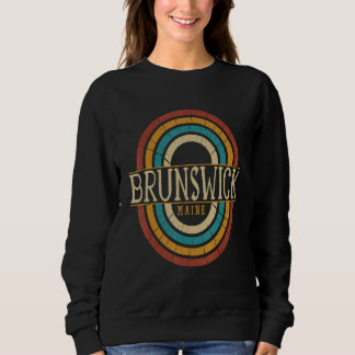 Vintage Retro Brunswick Maine ME Women Men Souveni Sweatshirt