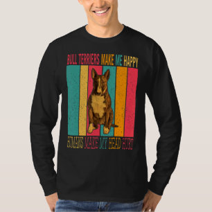 Vintage Retro Bull Terriers machen glücklichen Men T-Shirt