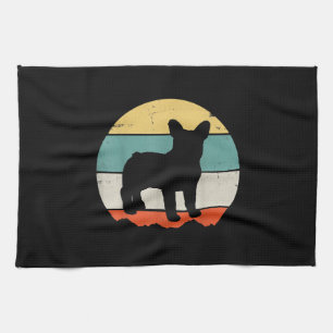 Vintage Retro Bulldog Geschenk für Hundepapa Hunde Geschirrtuch