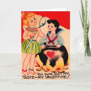 Vintage Retro Cannibal Valentine Card Feiertagskarte