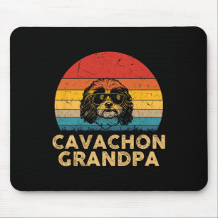 Vintage Retro Cavachon Opa Hunde Liebhaber Pfote V Mousepad