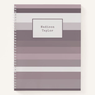 Vintage Retro Chic Pastell-Lila-Streifen Notizbuch