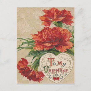 Vintage Retro Chrysanthemum Valentinkarte Feiertagspostkarte