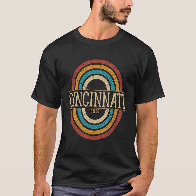 Vintage Retro Cincinnati Ohio OH Souvenirs T-Shirt (Vorderseite)