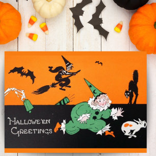 Vintage Retro Clown Mädchen Benutzerdefiniertes Ha Feiertagskarte