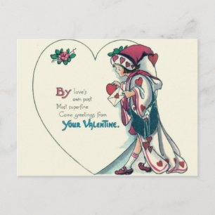 Vintage Retro Clown Valentinstagskarte Feiertagspostkarte