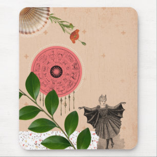 Vintage Retro Collage Rosa Lustig Einzigartig Mousepad
