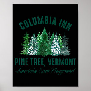 Vintage Retro Columbia Inn Ne Baum Vermont Frohe W Poster