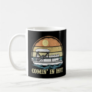 Vintage Retro Comin Hot Pontoon Boat La Kaffeetasse