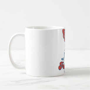 Vintage Retro Corgi und Kaffee Illustrationsdesign Kaffeetasse