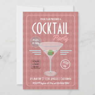 Vintage Retro Corporate Cocktail Party Einladung