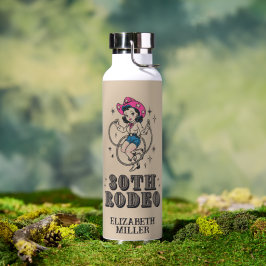 Vintage Retro Cowgirl 30th Birthday Party Trinkflasche