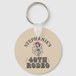 Vintage Retro Cowgirl 40th Birthday Party Schlüsselanhänger