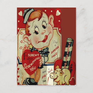 Vintage Retro Crazy Man Valentine Card Feiertagspostkarte