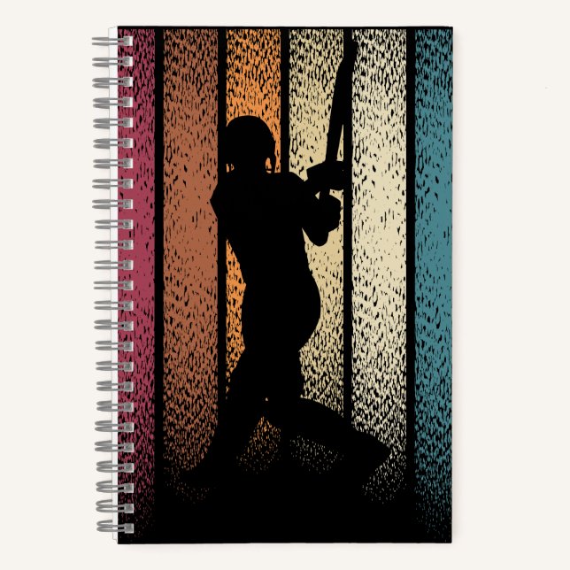 Vintage Retro-Cricket Notizbuch (Vorderseite)