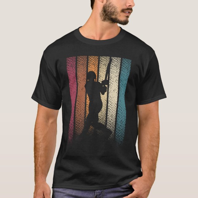 Vintage Retro-Cricket T-Shirt (Vorderseite)