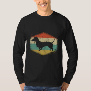 Vintage Retro Dachshund Silhouette Dog Owner T-Shirt