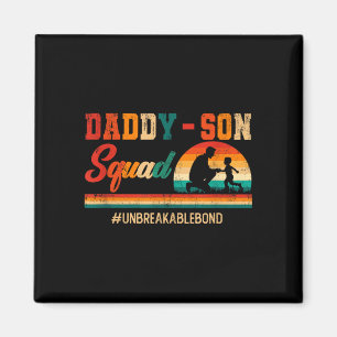 Vintage Retro Daddy Son Squad Vatertag Familie Magnet