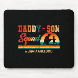 Vintage Retro Daddy Son Squad Vatertag Familie Mousepad