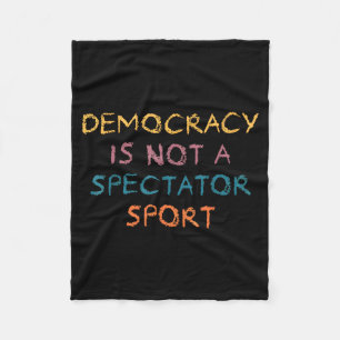 Vintage Retro Demokratie Ist Kein Zuschauer Srt Sp Fleecedecke