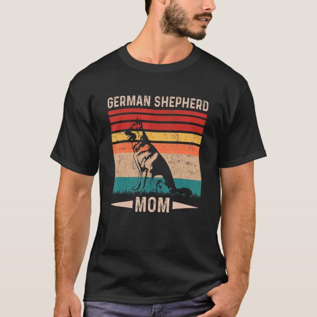 Vintage Retro Deutscher Schäferhund Mutter Muttert T-Shirt (Vorderseite)