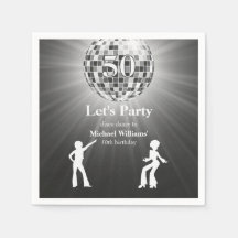 Vintage Retro Disco-Kugel Schwarz Weiß 50. Geburts
