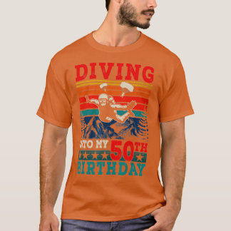 Vintage Retro Diving Into My 50. Birthday Skydivi T-Shirt