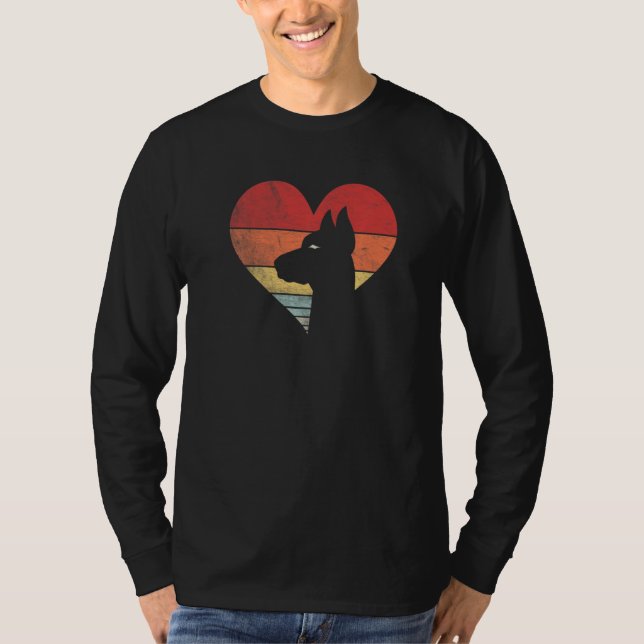 Vintage Retro Doberman Heart Silhouette Valentine' T-Shirt (Vorderseite)