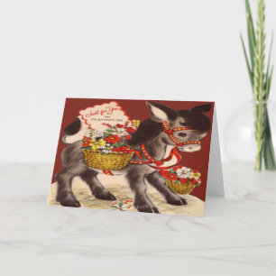 Vintage Retro Donkey Valentine Card Feiertagskarte