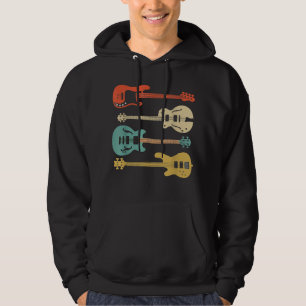 Vintage Retro E-Bass Gitarre Hoodie