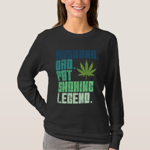 Vintage Retro Ehemann Vater Kiffer Weed Legende T-Shirt