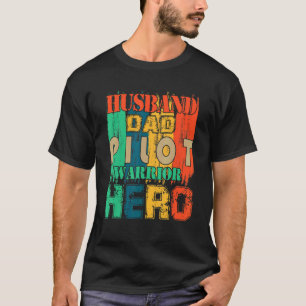 Vintage Retro Ehemann Vater Pilot Held Passende Fa T-Shirt