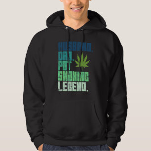 Vintage Retro Ehemann Vater Pot Rauchende Weed Leg Hoodie