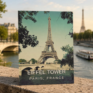 Vintage Retro Eiffelturm Paris Frankreich Rustikal Postkarte