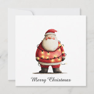 Vintage Retro einfacher Weihnachtsbaum Santa Claus Feiertagskarte