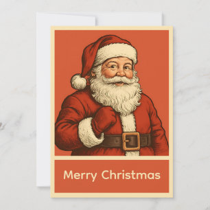 Vintage Retro einfacher Weihnachtsmann Feiertagskarte