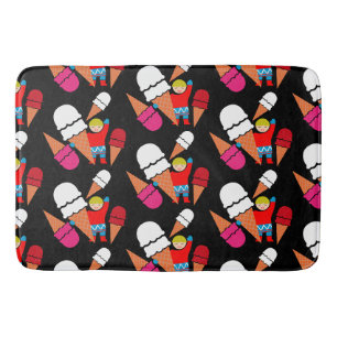 Vintage Retro Eiscreme-Kunst Badematte