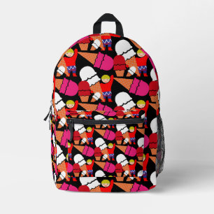 Vintage Retro Eiscreme-Kunst Bedruckter Rucksack