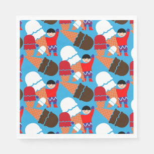 Vintage Retro Eiscreme-Kunst Serviette