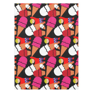 Vintage Retro Eiscreme-Kunst Tischdecke