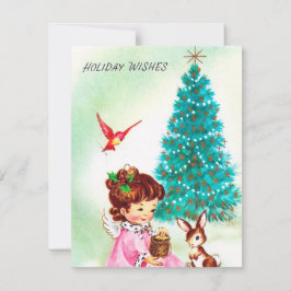 Vintage Retro-Engel-Message-Karte Feiertagskarte