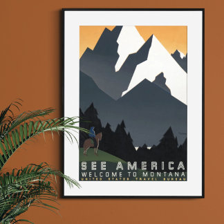 Vintage Retro Erleben Sie Amerika Willkommen in Mo Poster