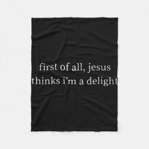 Vintage Retro Erster Jesus denkt ein Vergnügen Fleecedecke