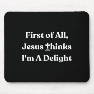 Vintage Retro Erster Jesus denkt ein Vergnügen Mousepad